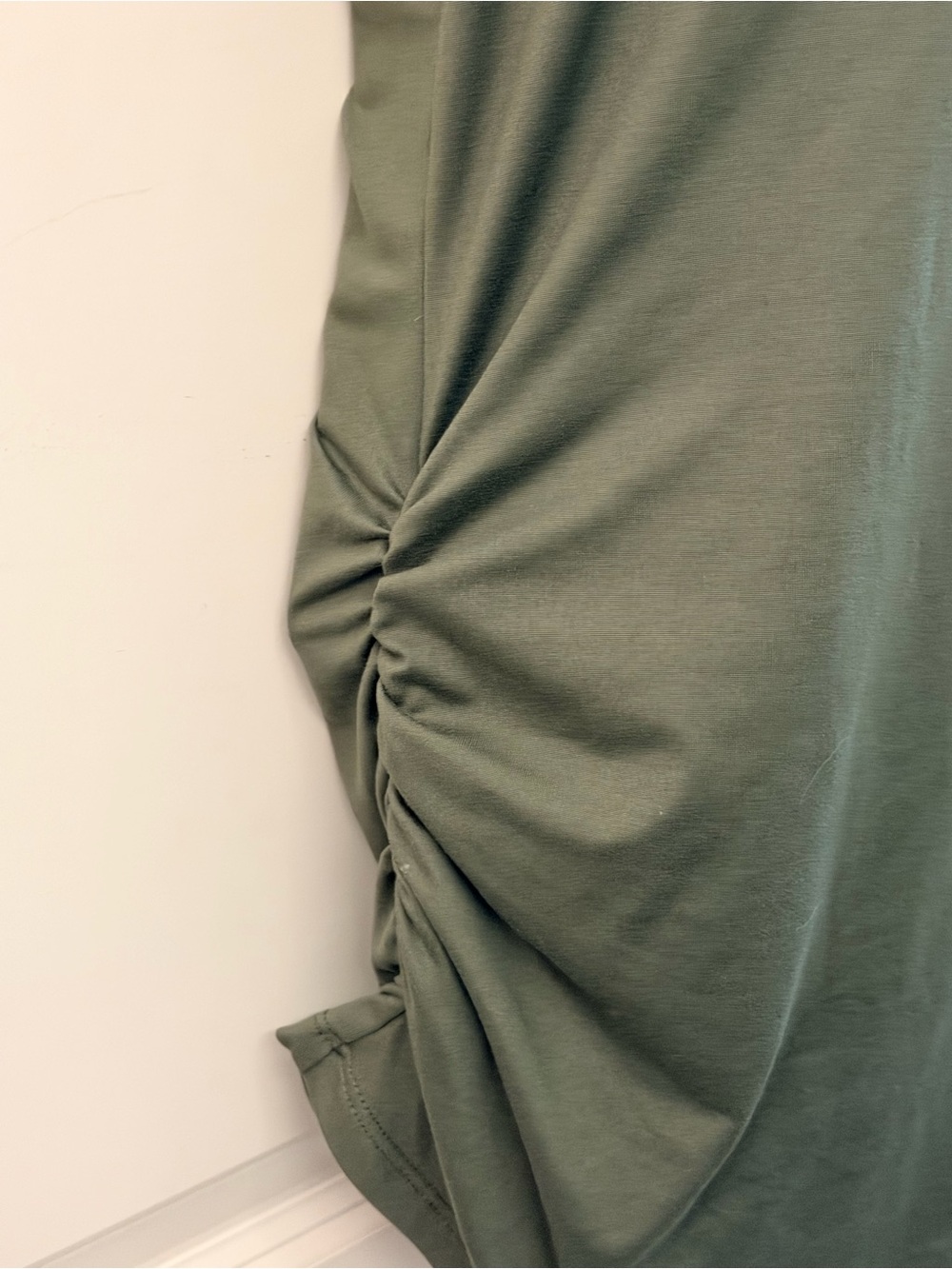 Olive Green Ruched Tank Top - Picture 3 of 5